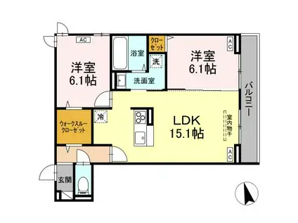 ORIENS(2LDK/3階)の間取り写真