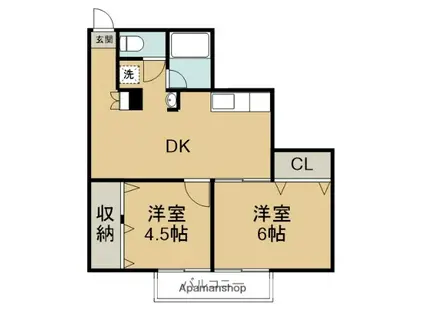 第1新見ハイツ(2DK/1階)の間取り写真