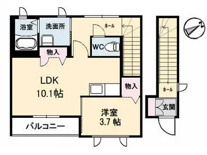ディアス昭和(1LDK/2階)の間取り写真