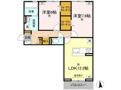 ヴィクトリア エディ(2LDK/3階)の間取り写真