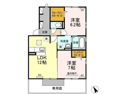 パルクセゾンII(2LDK/1階)の間取り写真