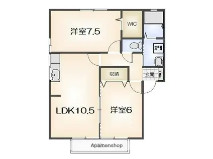 サニーヒル沖浜(2LDK/2階)の間取り写真