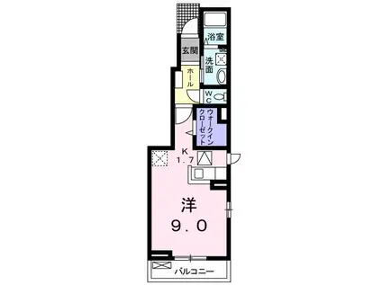 レディエンスD(1K/1階)の間取り写真