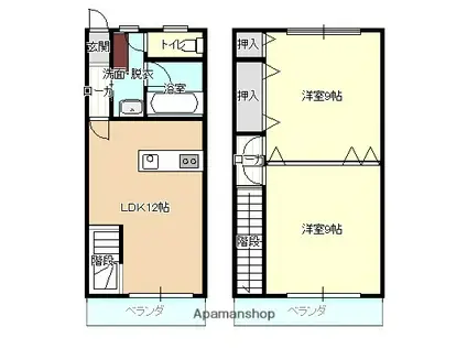 ハイツモリナガK7(2LDK/1階)の間取り写真