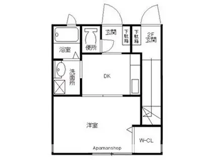 シャーメゾン先須賀(1DK/1階)の間取り写真