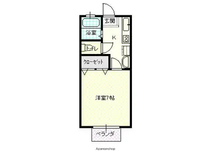 美さと荘(1K/1階)の間取り写真