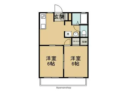 フレグランス 蔵本(2DK/1階)の間取り写真