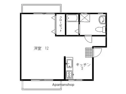 津村マンション(1DK/1階)の間取り写真
