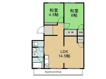 辻マンション(2LDK/1階)の間取り写真