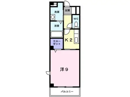 エスポワールらん(1K/3階)の間取り写真
