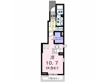 ランプリール(1K/1階)の間取り写真