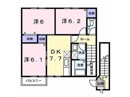 ジュネス99C(3DK/2階)の間取り写真