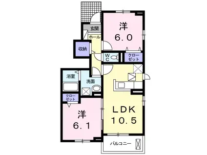 クック Ⅱ(2LDK/1階)の間取り写真