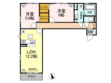 ソラーナ沖浜(2LDK/3階)の間取り写真