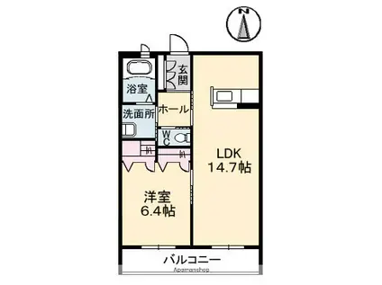 ガーデニアグラン(1LDK/2階)の間取り写真
