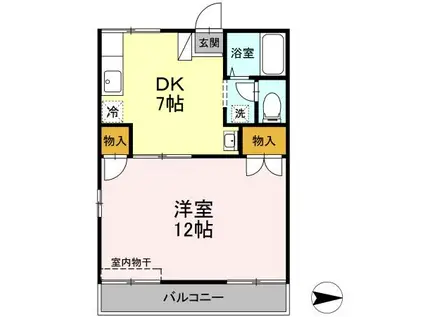 セジュール住吉B(1DK/1階)の間取り写真