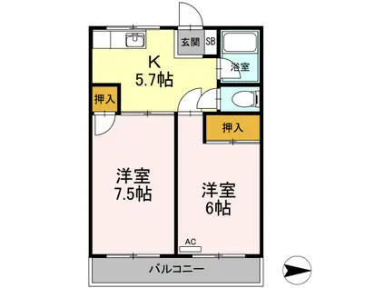 大石マンション(3DK/2階)の間取り写真
