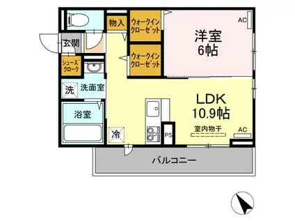 シャルマン上吉野(1LDK/3階)の間取り写真