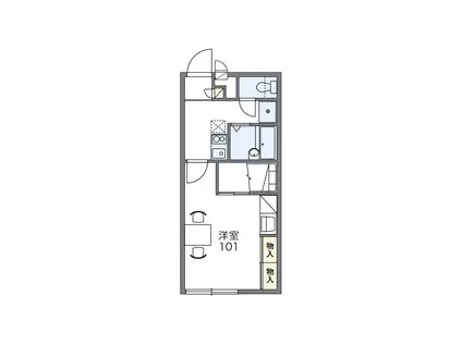 レオパレス長尾(1K/2階)の間取り写真