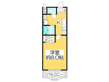 コスタベルデ恵比須(1K/2階)の間取り写真
