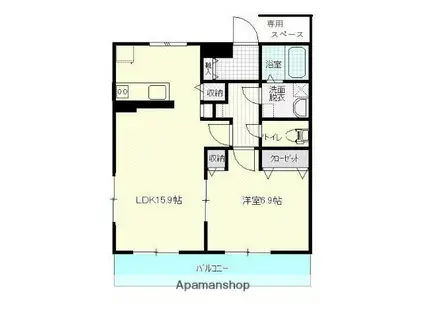 サンモールⅡ(1LDK/1階)の間取り写真