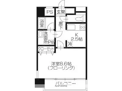 ルシファーⅡ(1K/5階)の間取り写真