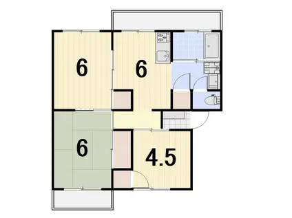 ラ・トゥール高松町 F1(3DK/5階)の間取り写真