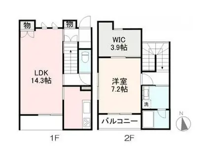 高松琴平電鉄琴平線 三条駅(高松) 徒歩9分 2階建 築17年(1LDK)の間取り写真