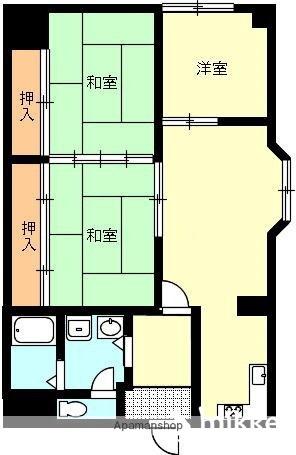 ヴィラ・アンソレイエ亀田町(3DK/1階)の間取り写真
