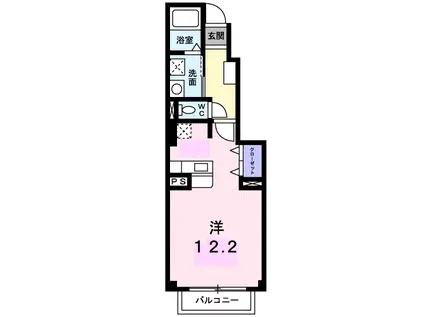 モンブランA(ワンルーム/1階)の間取り写真