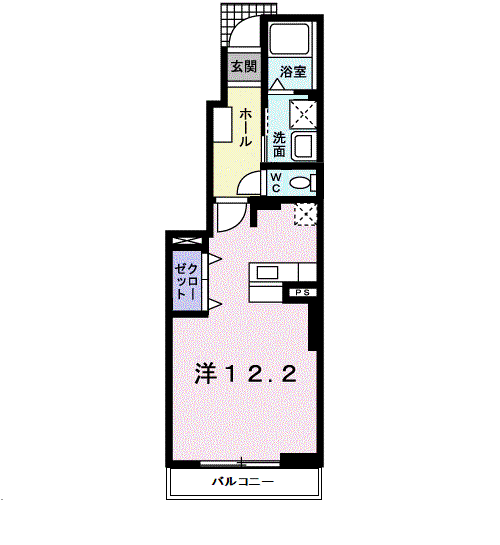 アベンシス5(ワンルーム/1階)の間取り写真