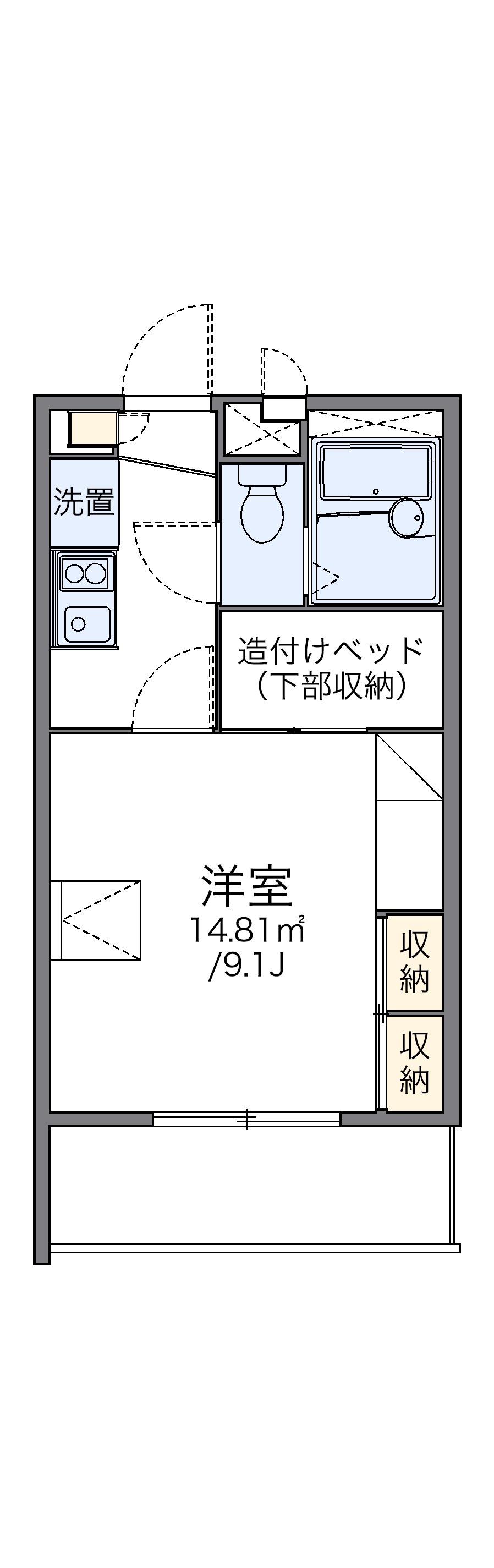 レオパレス川添(1K/2階)の間取り写真