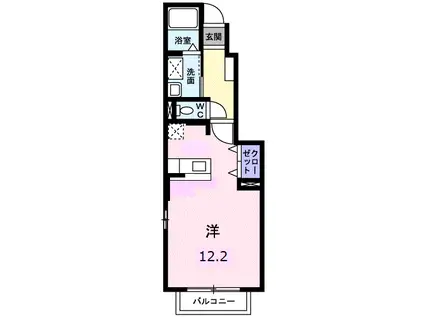 ブライトサンライズF(ワンルーム/1階)の間取り写真