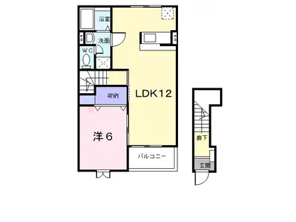 ブライトサンライズ B(1LDK/2階)の間取り写真