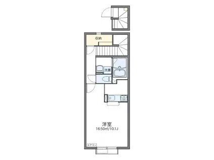 レオネクストプティ フォレ(1K/2階)の間取り写真