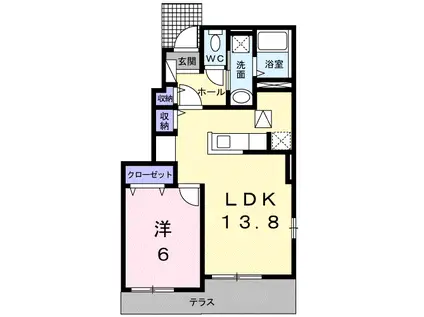 PORTEREGALOⅣ(1LDK/1階)の間取り写真