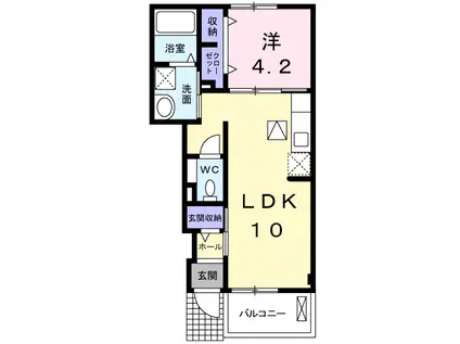 アンジュ・K(1LDK/1階)の間取り写真