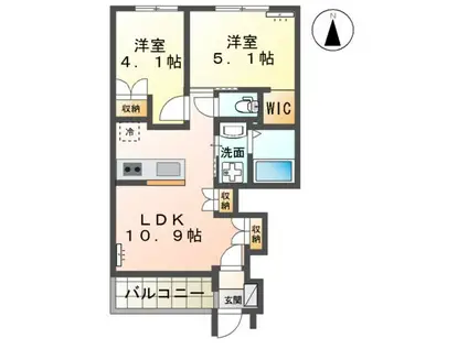 ルミナーレ桜(2LDK/1階)の間取り写真