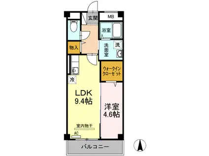 フォレスト林町(1LDK/1階)の間取り写真