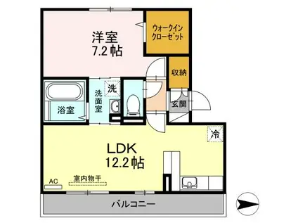 桜 サライ(1LDK/2階)の間取り写真