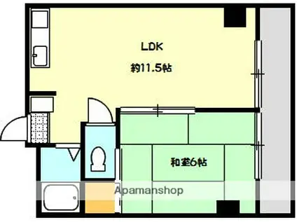 コンフォール錦町(1LDK/3階)の間取り写真
