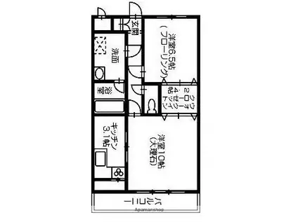 エスペランサーⅠ(1LDK/1階)の間取り写真