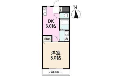 ガーデンハイツ三名弐番館(1DK/1階)の間取り写真