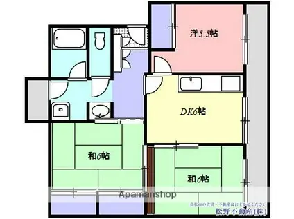 第二美鈴マンション(3DK/2階)の間取り写真