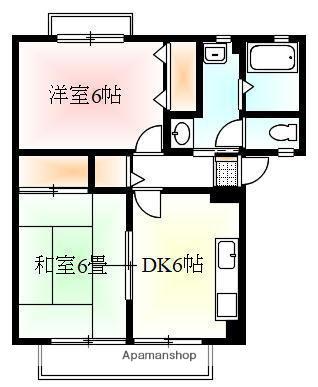 AN A・B・C・D棟(2DK/2階)の間取り写真