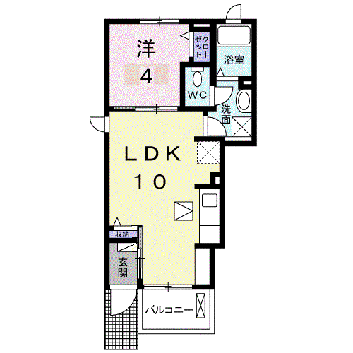 アルドール香西Ⅰ(1LDK/1階)の間取り写真
