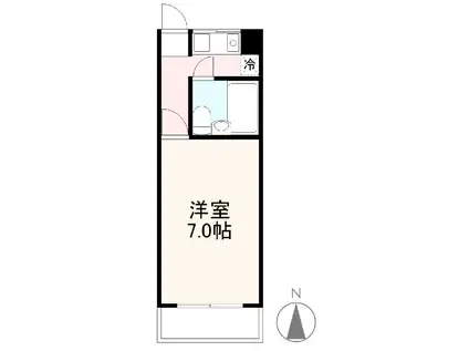 コンフォート木太(1K/1階)の間取り写真