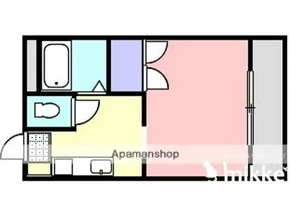 リバ・サス武 C棟(1K/2階)の間取り写真