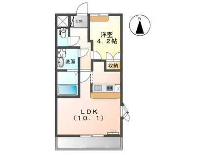 エルビス今里Ⅲ(1LDK/1階)の間取り写真