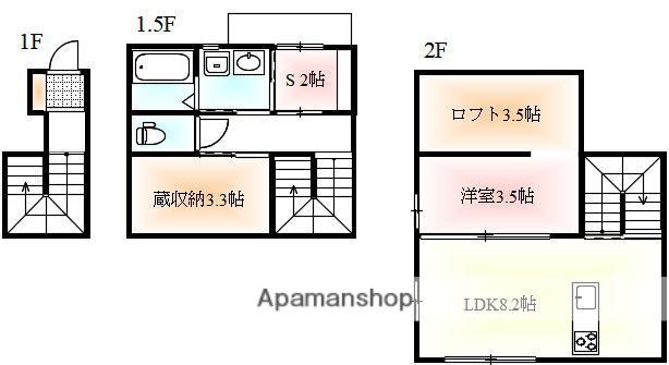グラン・レーヴ藤塚(1SLDK/2階)の間取り写真